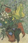 Vincent Van Gogh Wild Flowers and Thistles in a Vase (nn04) oil